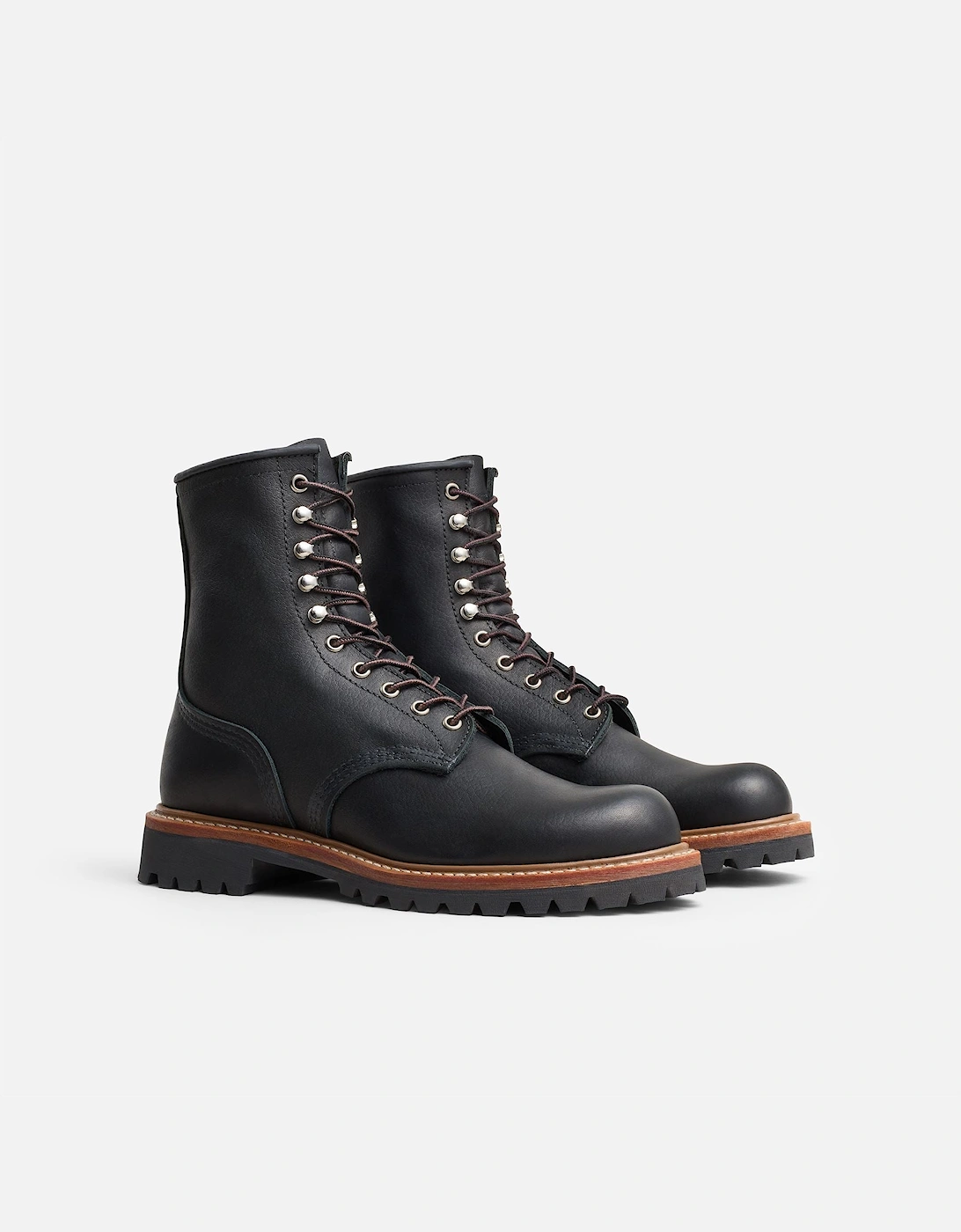8-Inch Logger Oil Leather Men's Black Boots, 5 of 4