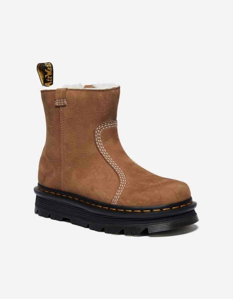 Dr. Martens Zebzag Rigger Milled Nubuck Women's Desert Brown Boots
