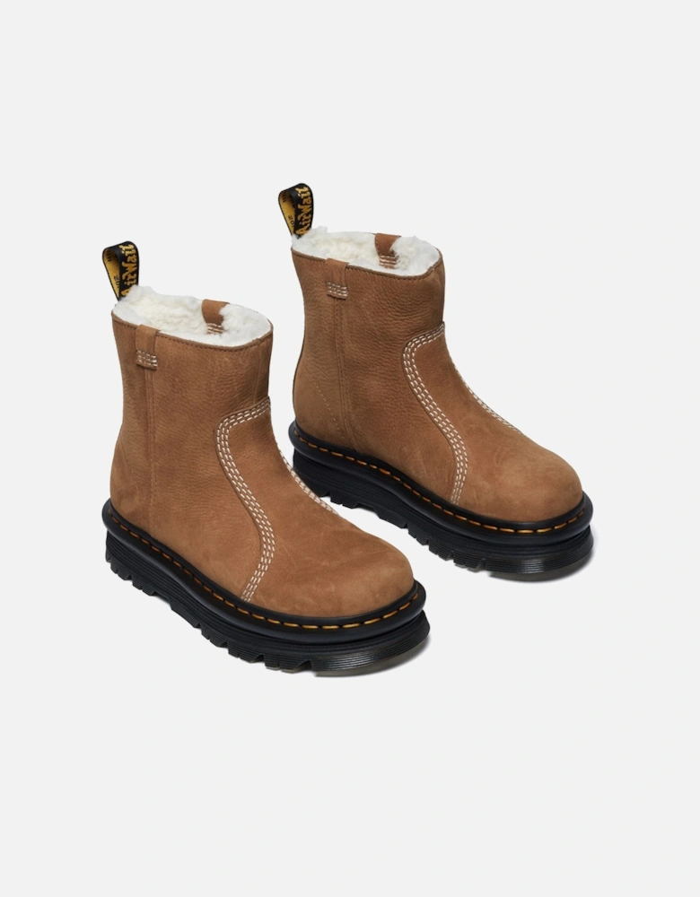 Dr. Martens Zebzag Rigger Milled Nubuck Women's Desert Brown Boots