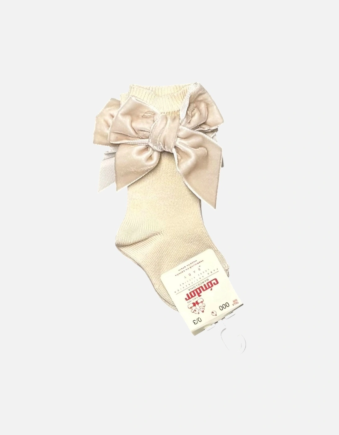 Girls Linen Velvet Bow Knee Socks, 3 of 2