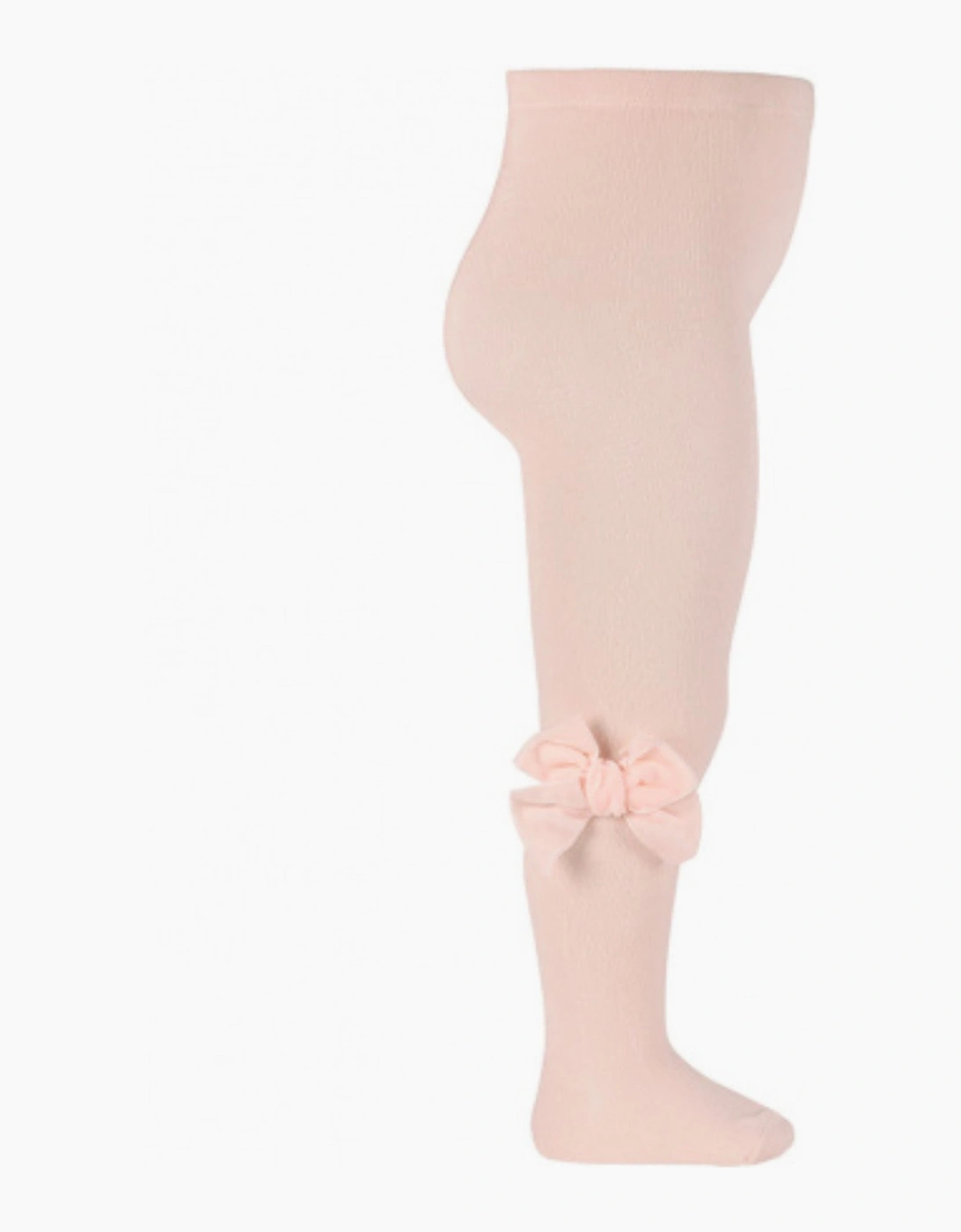 Condor Girl's Girls Peach Velvet Bow Tights - Pink - Size: 0 / 6-12 months