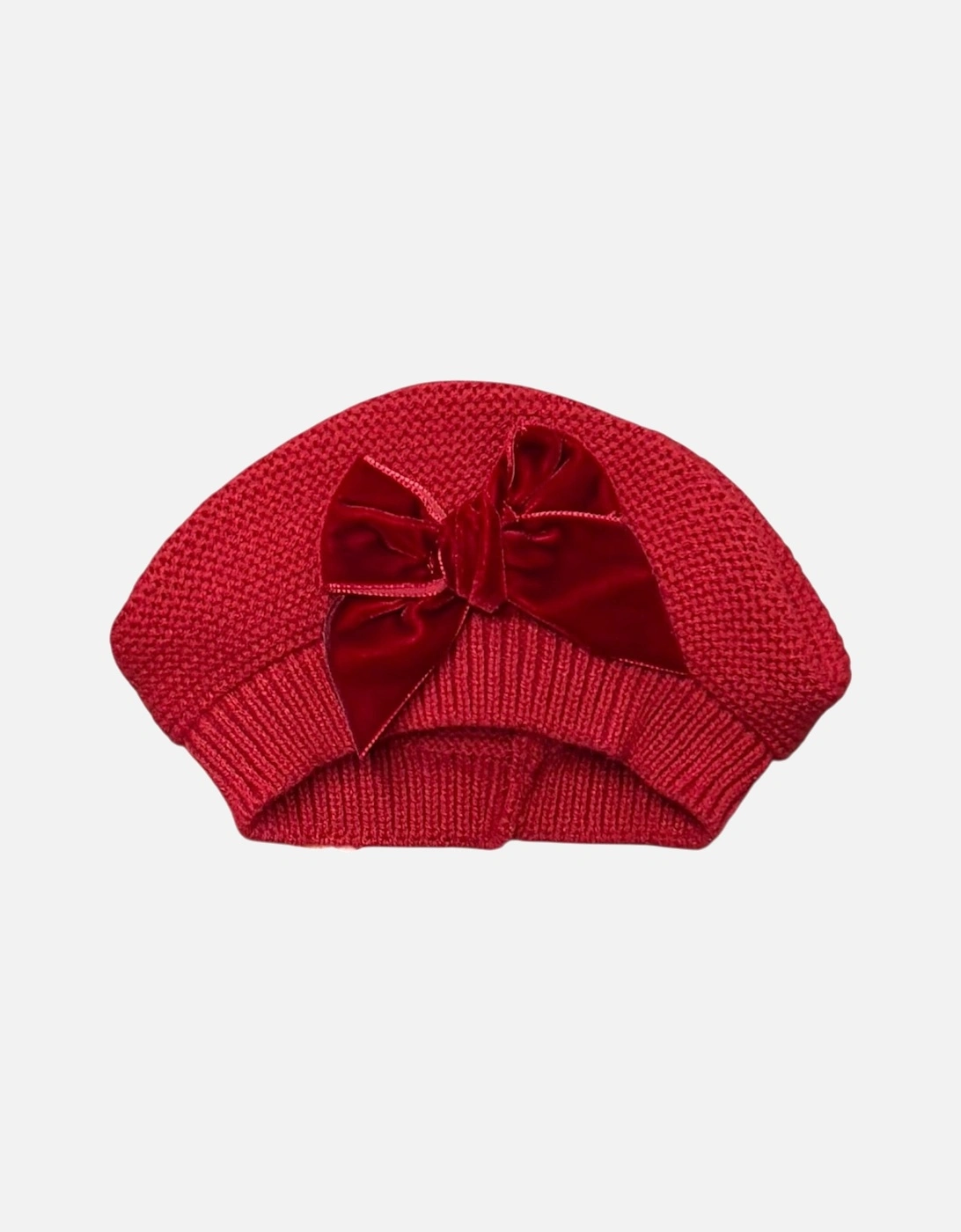 Girls Red Velvet Bow Beret Hat, 3 of 2