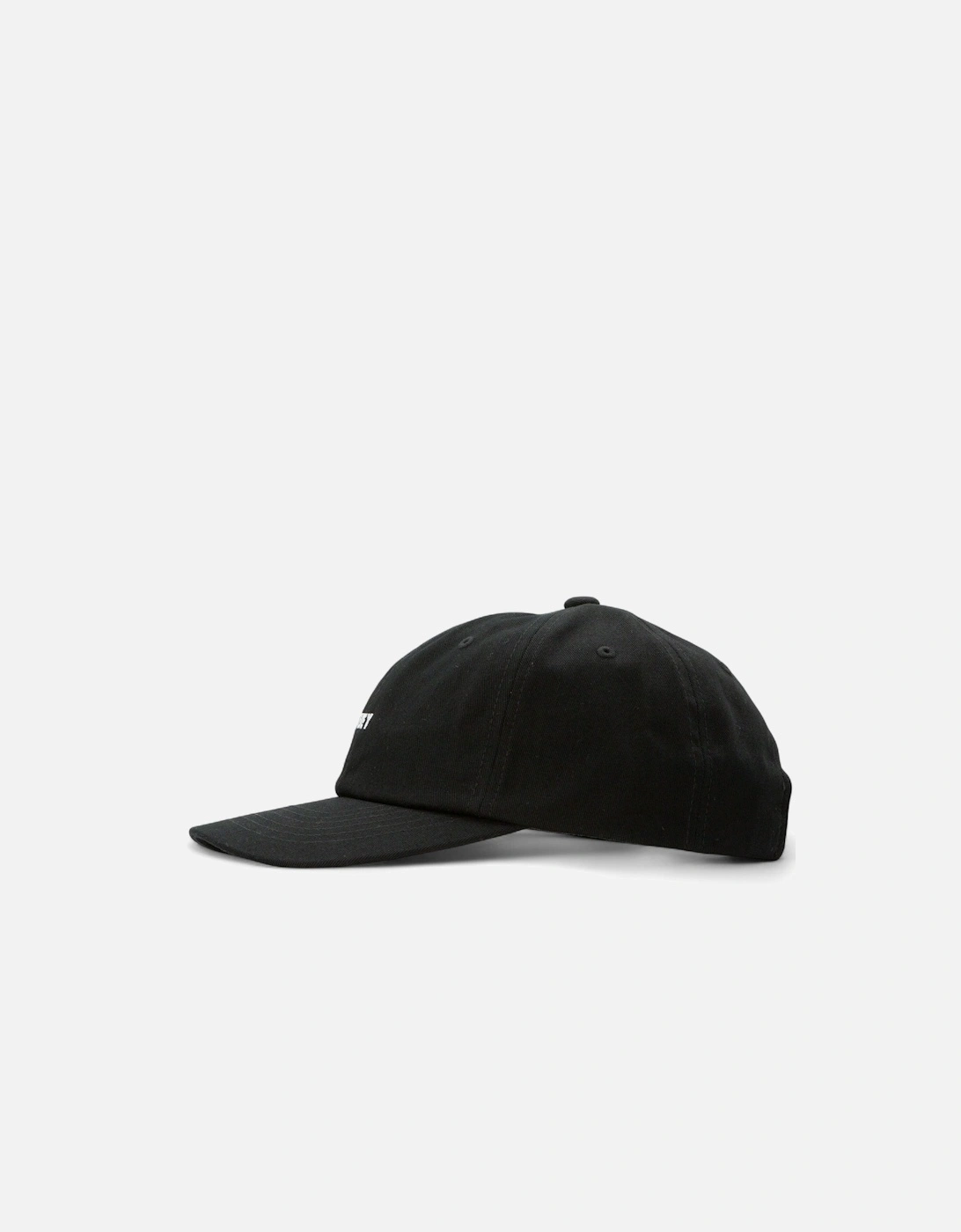 Bold Curve 6 Panel Strapback Cap - Black