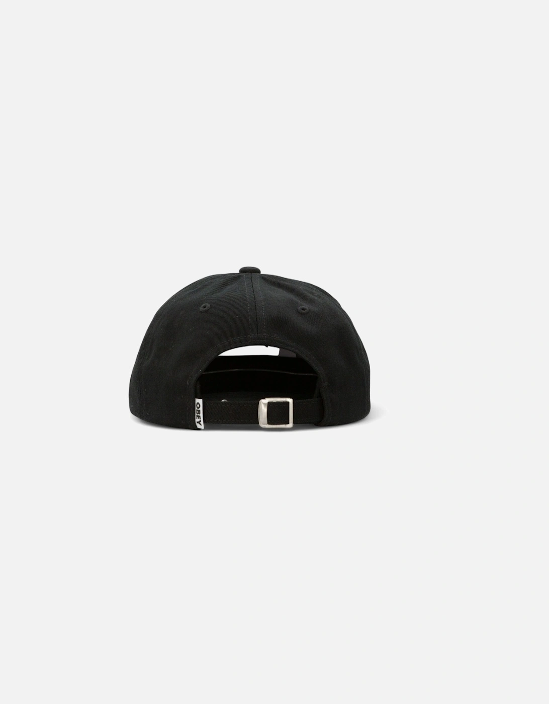 Bold Curve 6 Panel Strapback Cap - Black