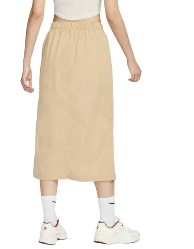 Essential Woven  High Waisted Beige Skirt