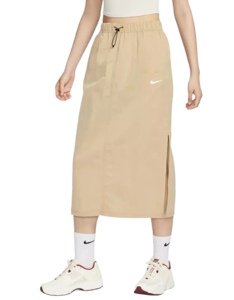 Essential Woven  High Waisted Beige Skirt