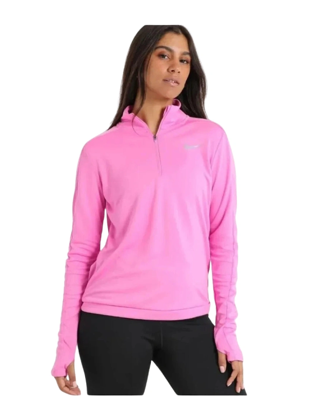 DRI-Fit Pacer Quarter Zip Bright Pink Long Sleeve Top, 5 of 4