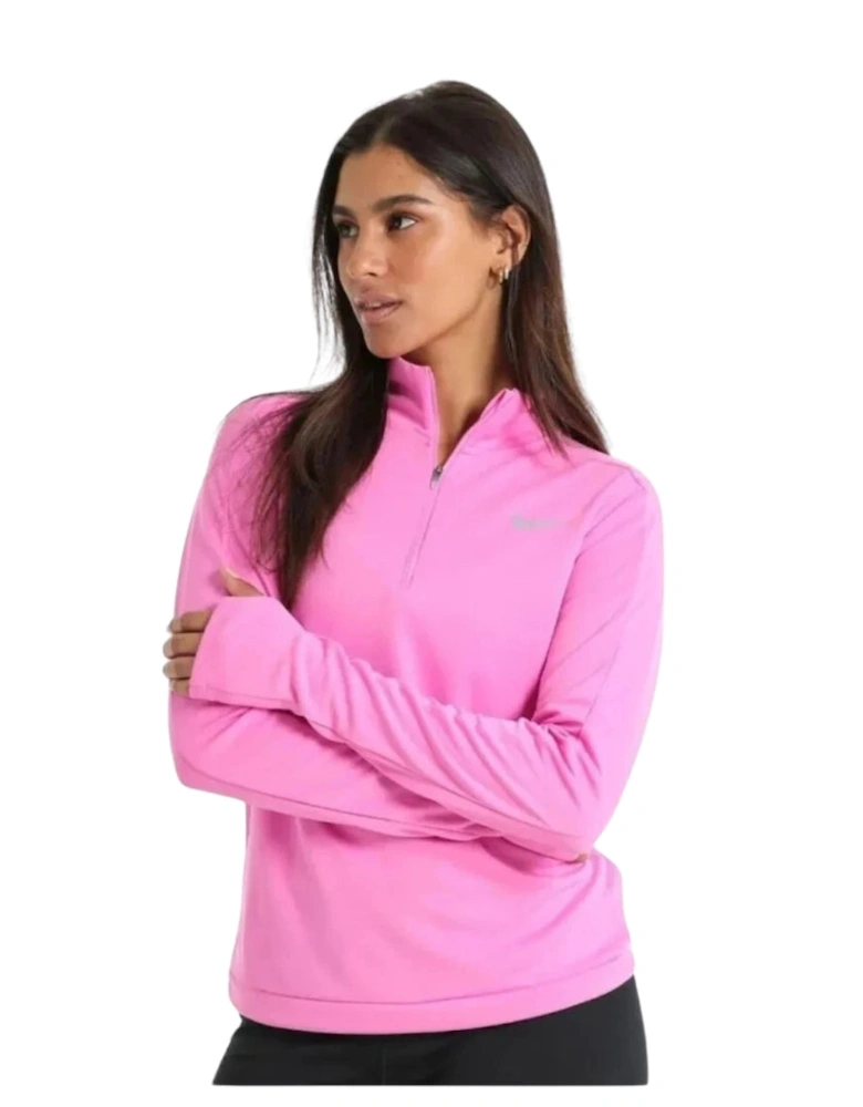 DRI-Fit Pacer Quarter Zip Bright Pink Long Sleeve Top