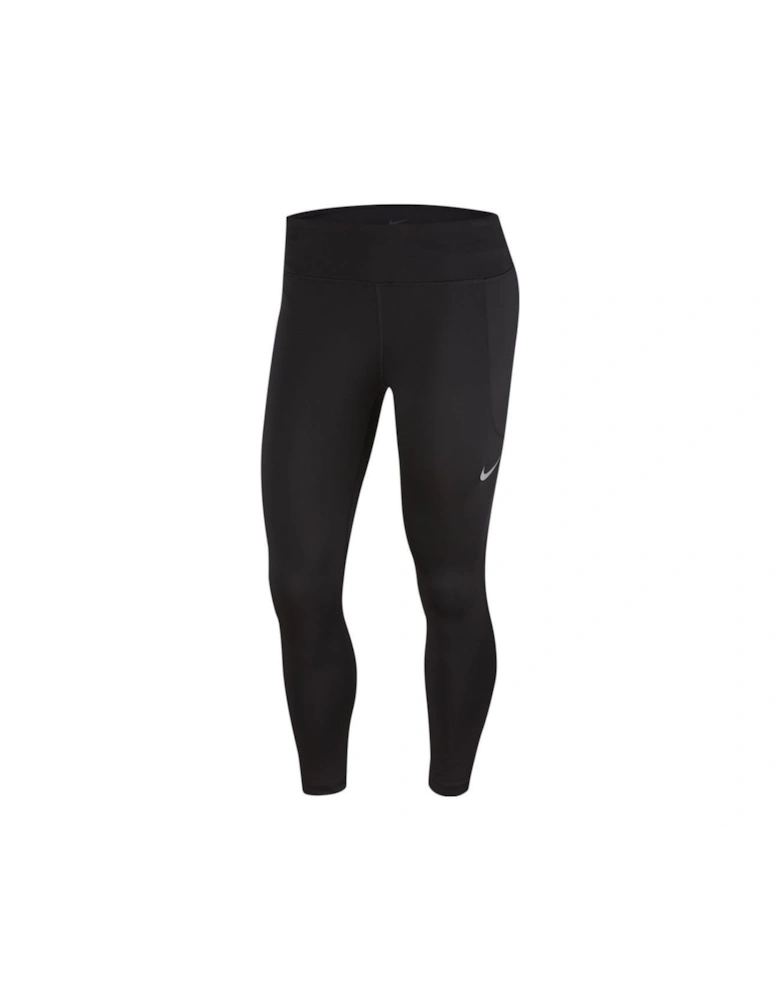 Fast Crop Running 7/8 Mid Length Black Leggings