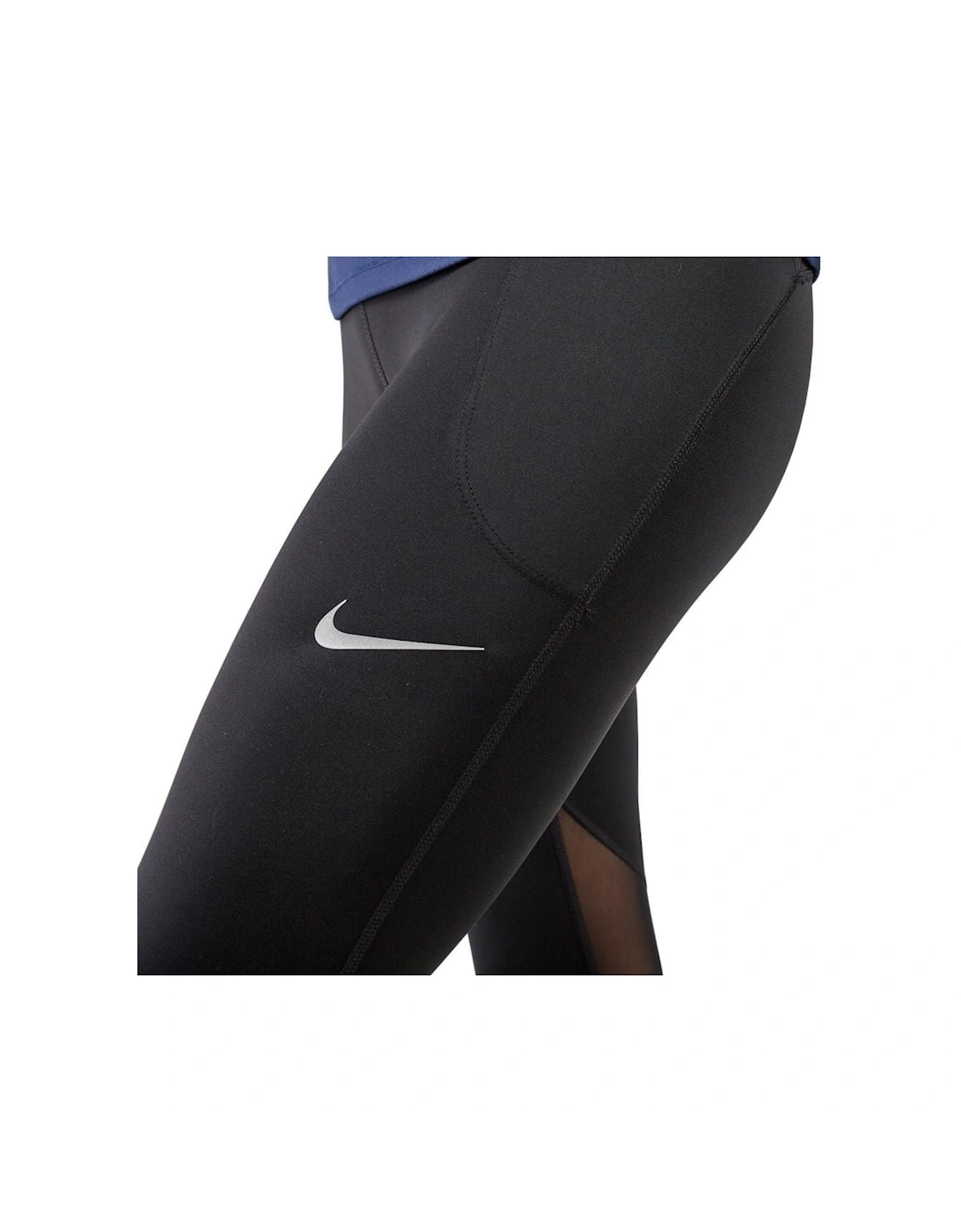 Fast Crop Running 7/8 Mid Length Black Leggings