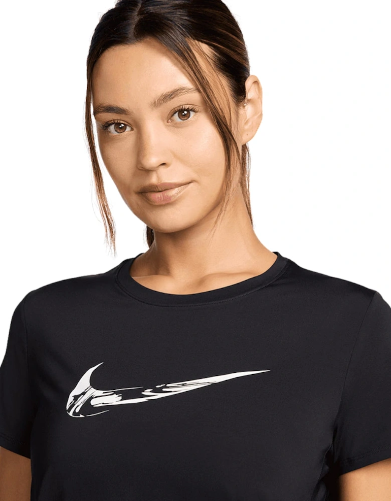 One Swoosh Black Running Top