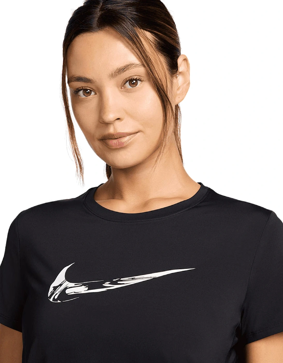 One Swoosh Black Running Top