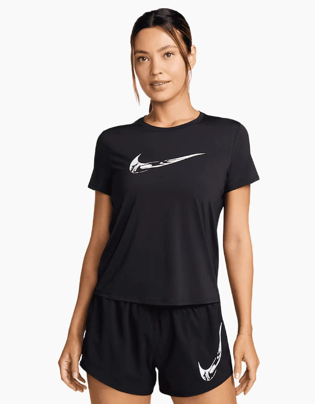 Women's Nike One Swoosh Black Running Top - Size: 10/8