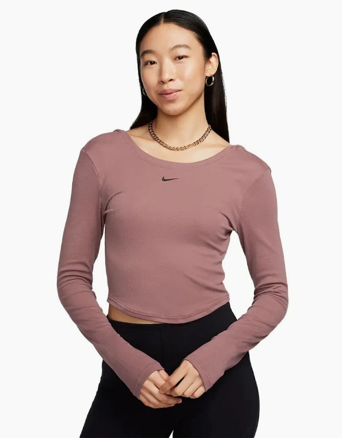 Women's Nike Sportswear Chill Knit Purple Long Sleeve T-Shirt - Pink - Size: XL