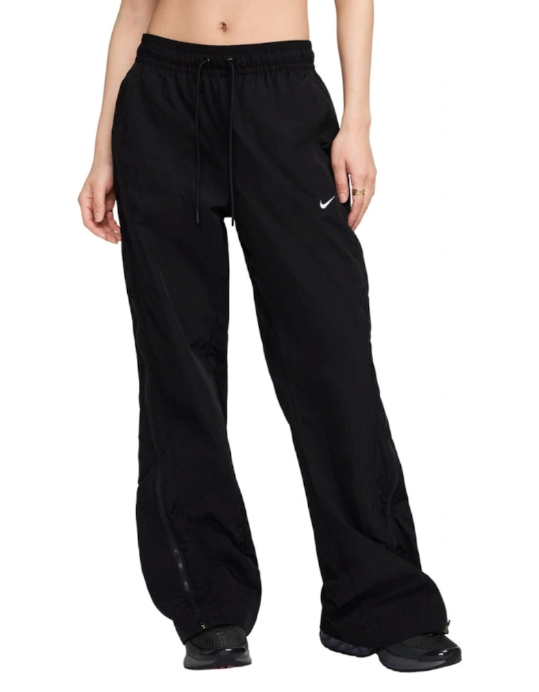 Mid-Rise Repel Zip Black Track Pants