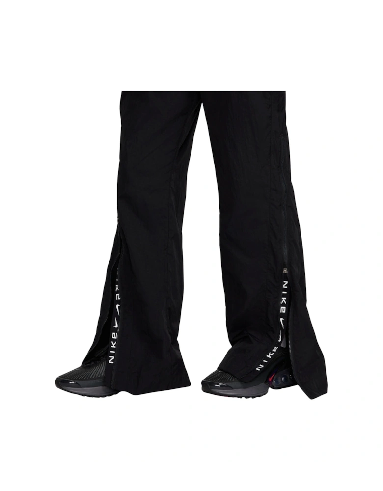 Mid-Rise Repel Zip Black Track Pants