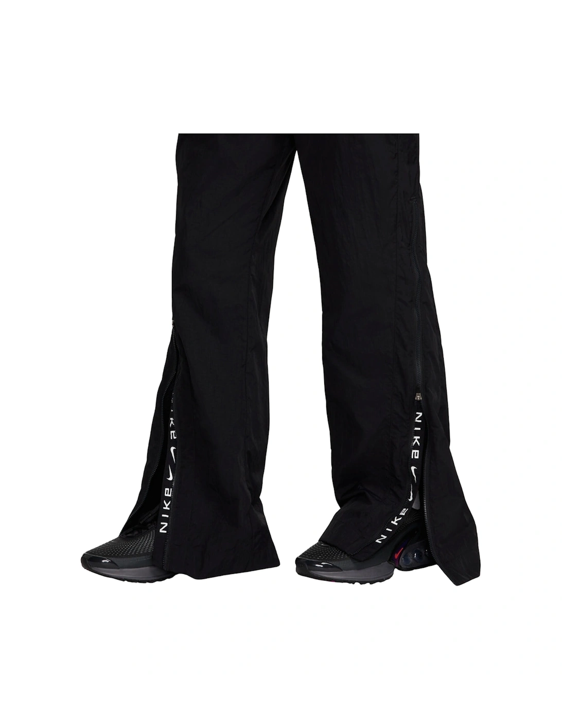 Mid-Rise Repel Zip Black Track Pants