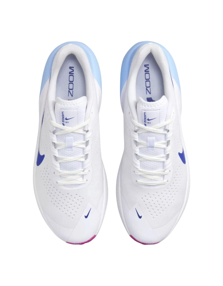 TR1 Blue Tick White Trainer