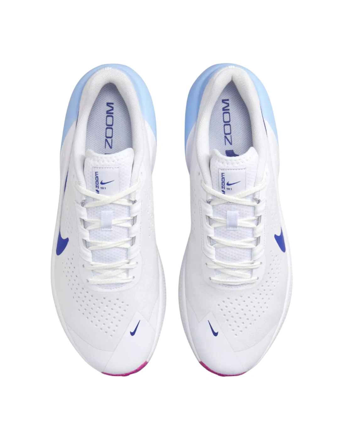 TR1 Blue Tick White Trainer