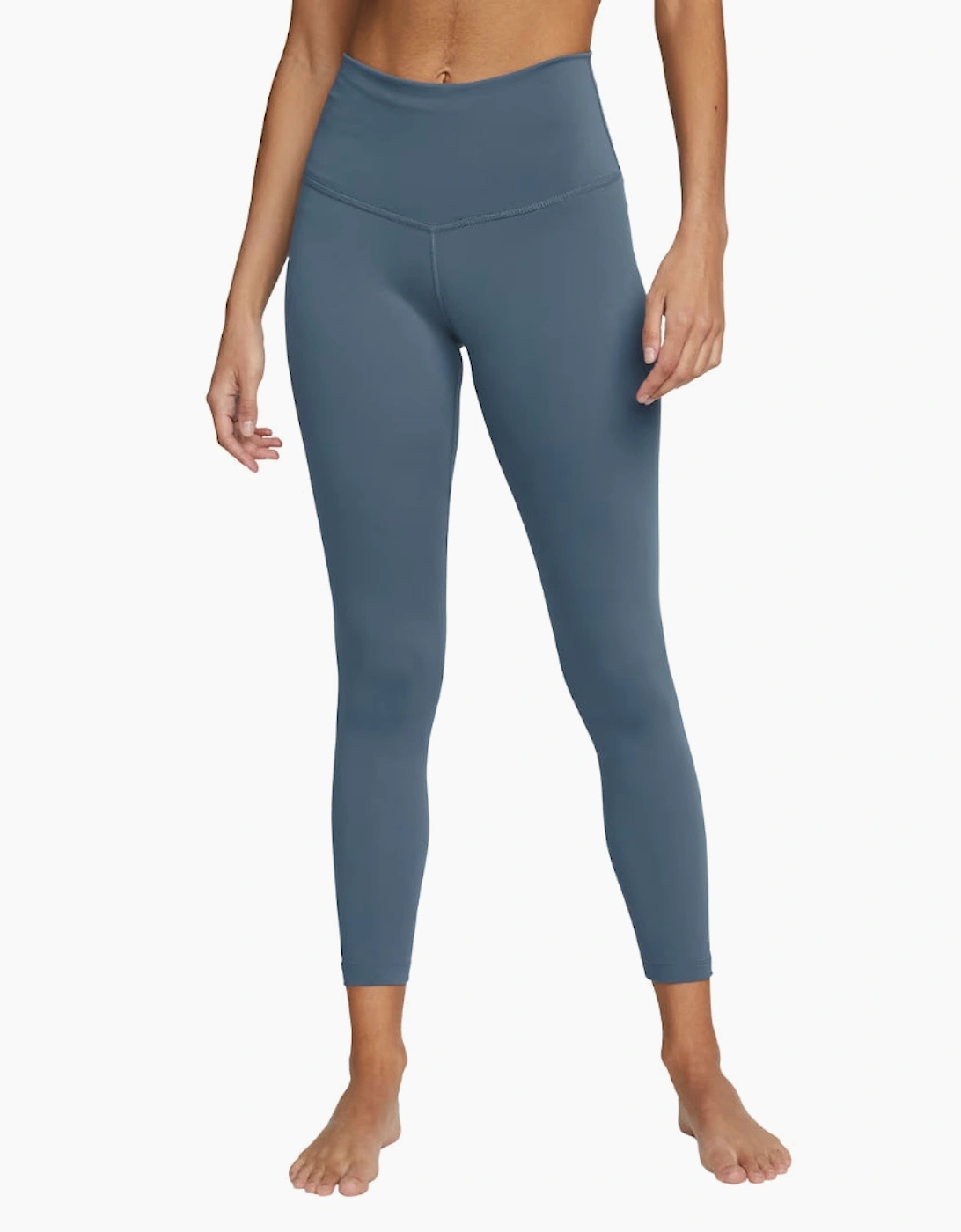 Women's Nike Yoga High Waisted 7/8 Diffused Blue Leggings - Navy - Size: 10