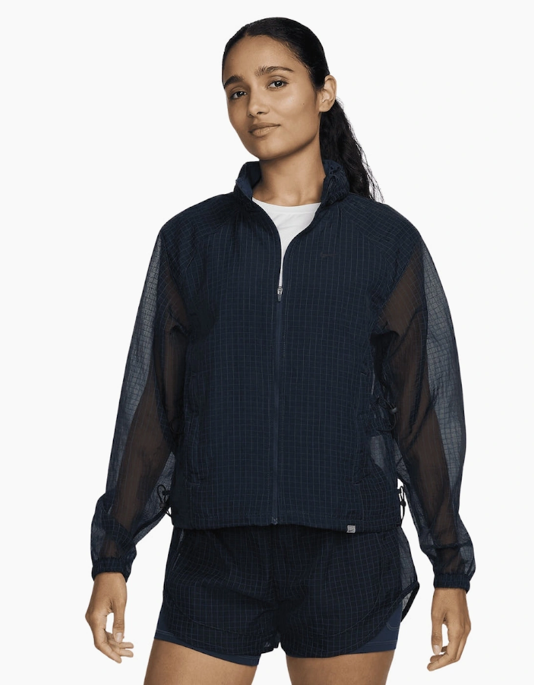 Women's Nike Running Division Navy Blue Lightweight Jacket - Black - Size: 12