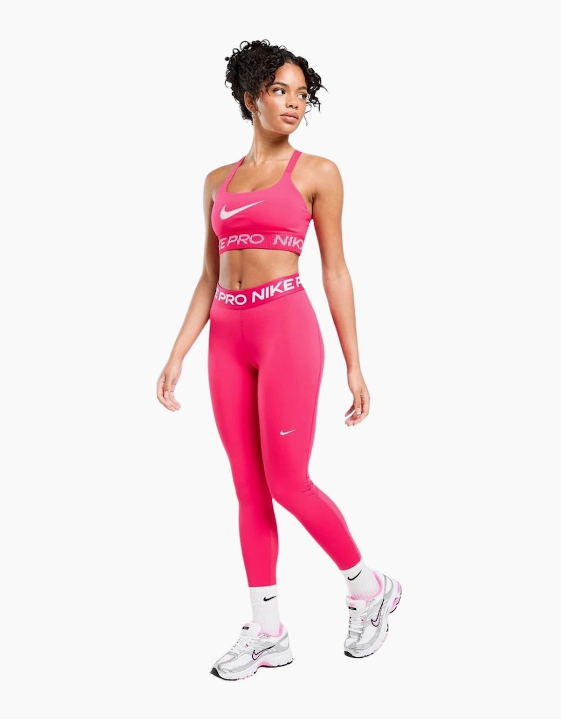 Women's Nike Pro Dri-Fit Mid Ride 7/8 Pink Leggings - Size: 10