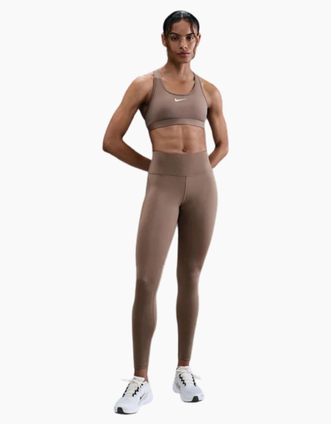 Women's Nike Epic Fast Mid-Rise Mink Brown Leggings - Size: 14