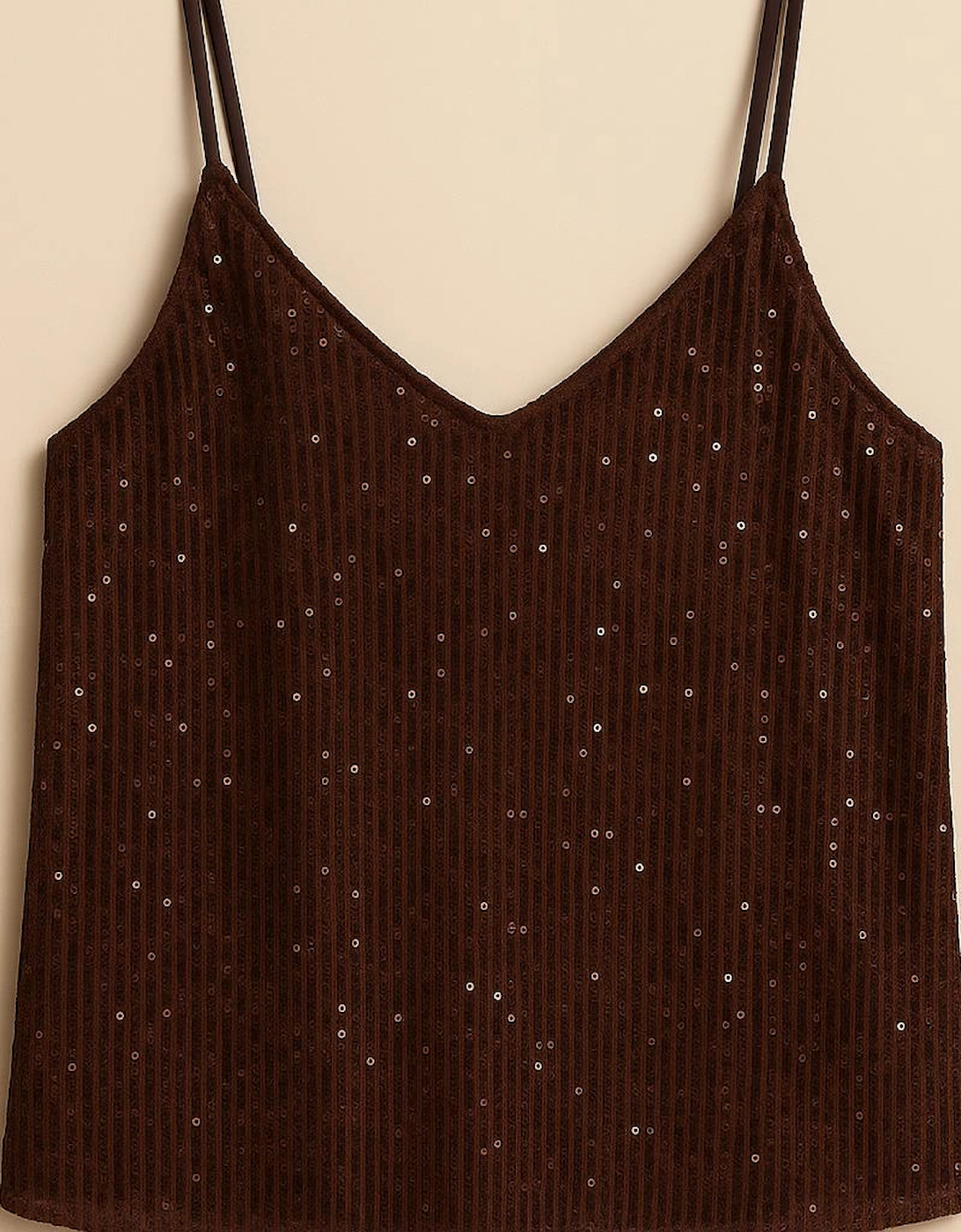 Chocolate brown sequin camisole, 2 of 1