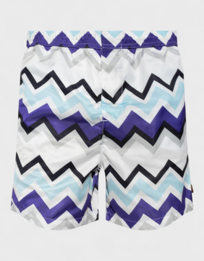 Macro Zigzag Print Swimshorts