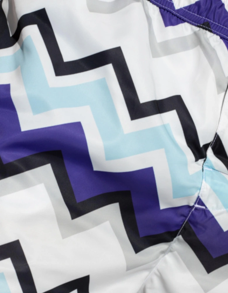 Macro Zigzag Print Swimshorts