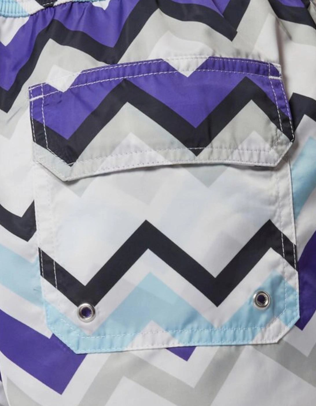 Macro Zigzag Print Swimshorts