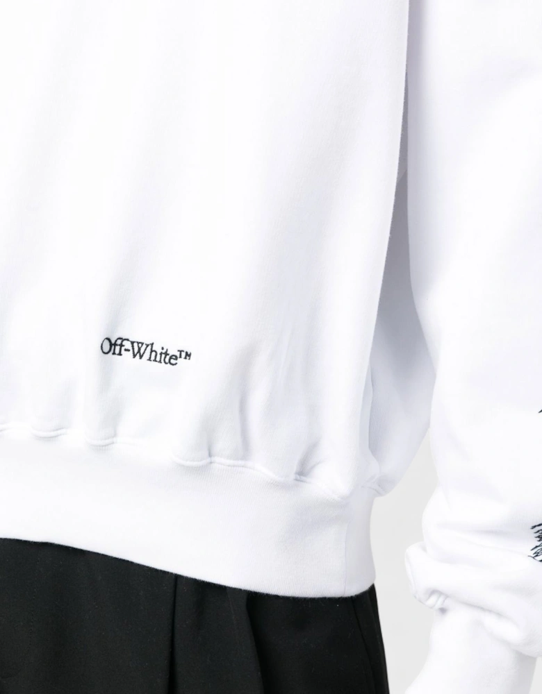 Scribble Diag Print Sweatshirt White