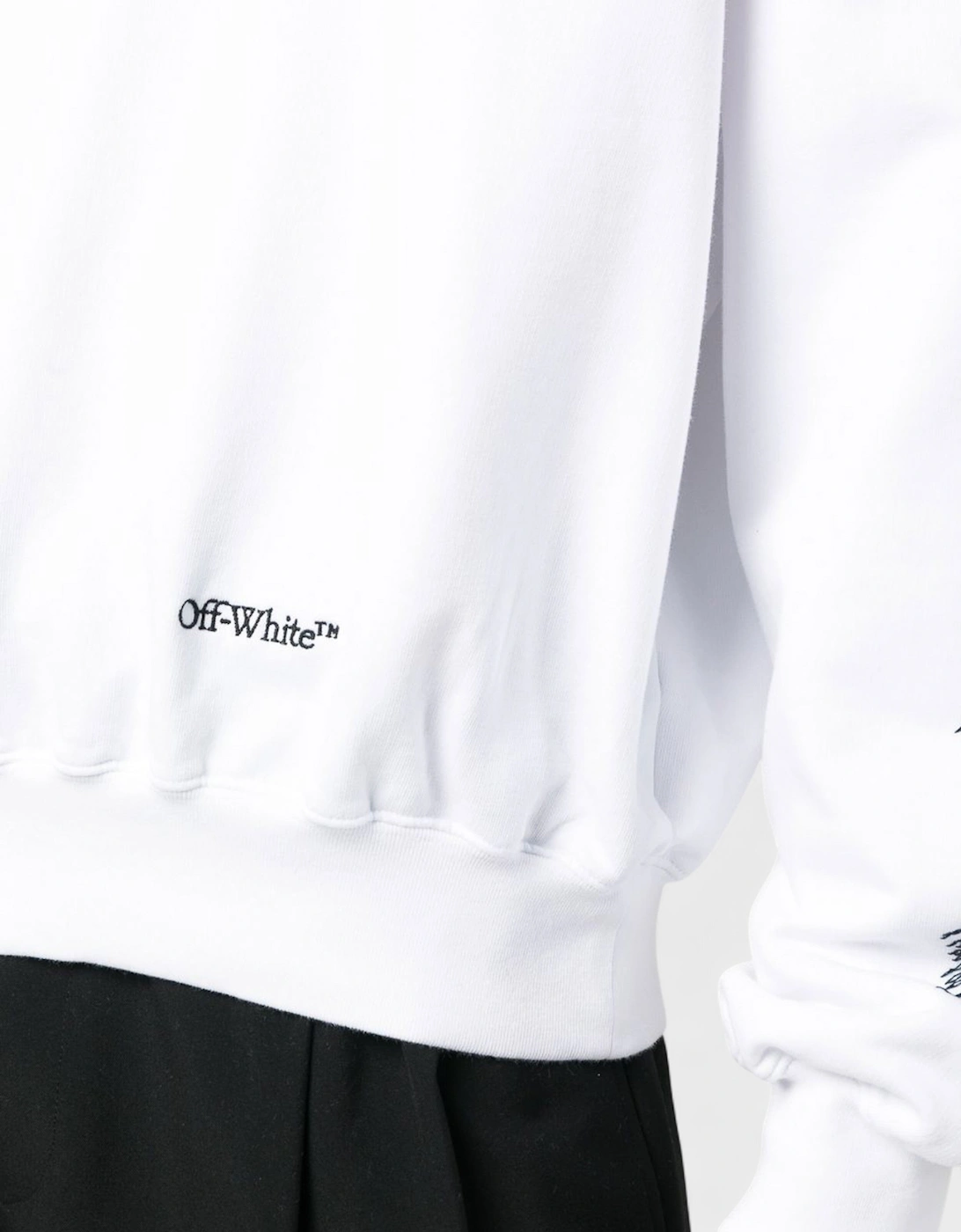 Scribble Diag Print Sweatshirt White