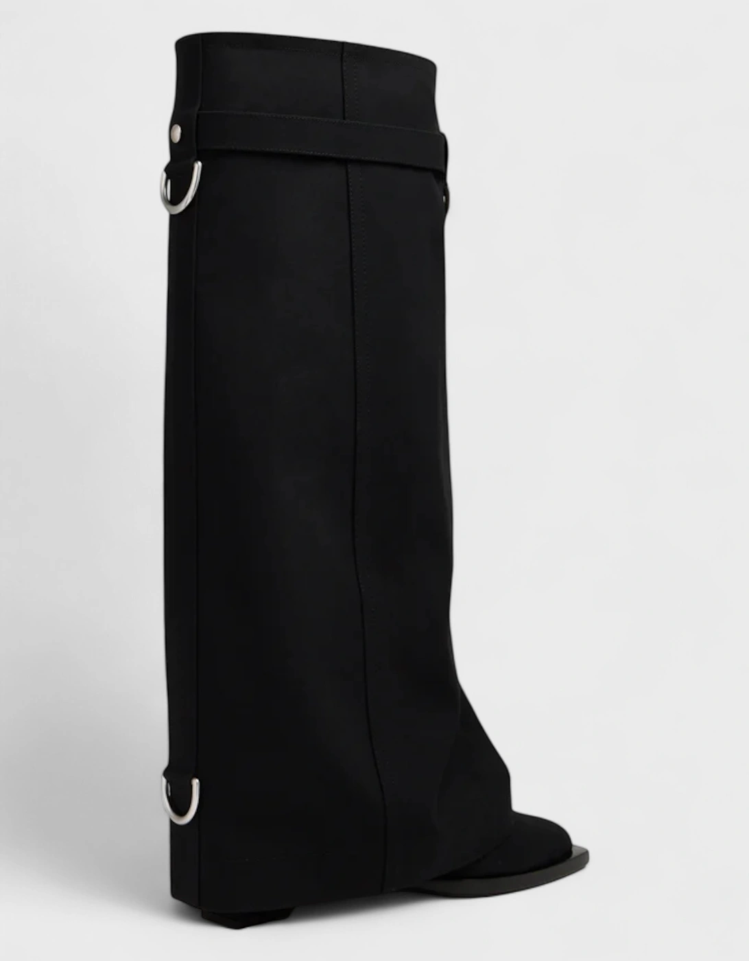Shark Lock Cowboy High Boots Black