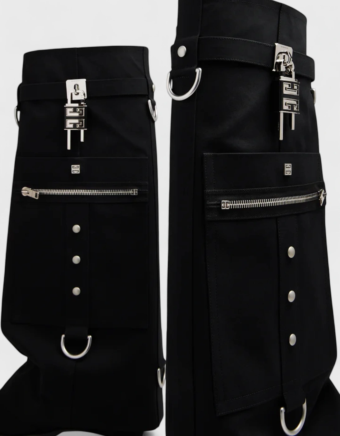 Shark Lock Cowboy High Boots Black