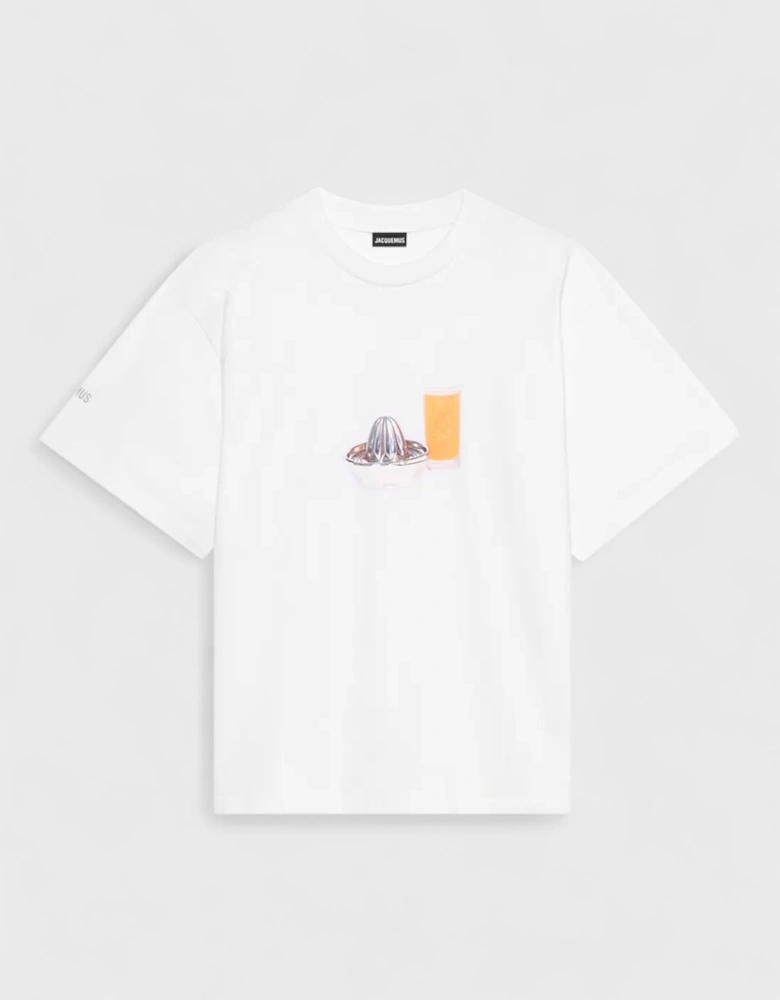Le T-Shirt Succo Print Orange Juice White