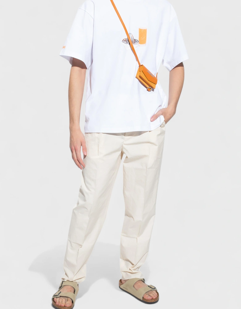 Le T-Shirt Succo Print Orange Juice White