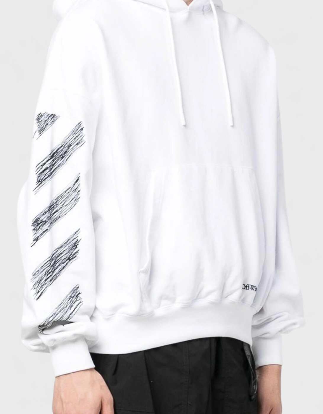 Diag Scribble Print Hoodie White