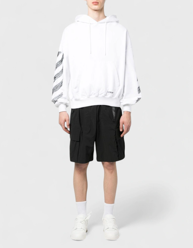 Diag Scribble Print Hoodie White