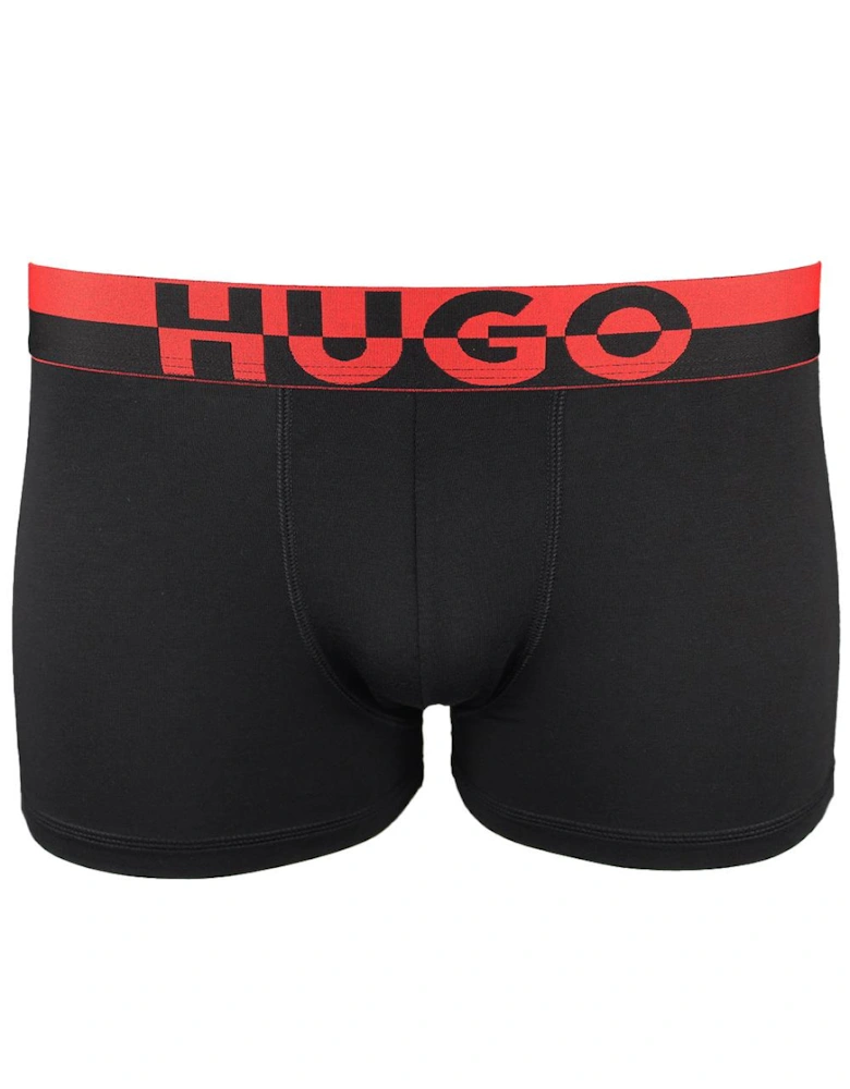 Hugo 3-Pack Split Logo Modal Boxer Trunks, Black