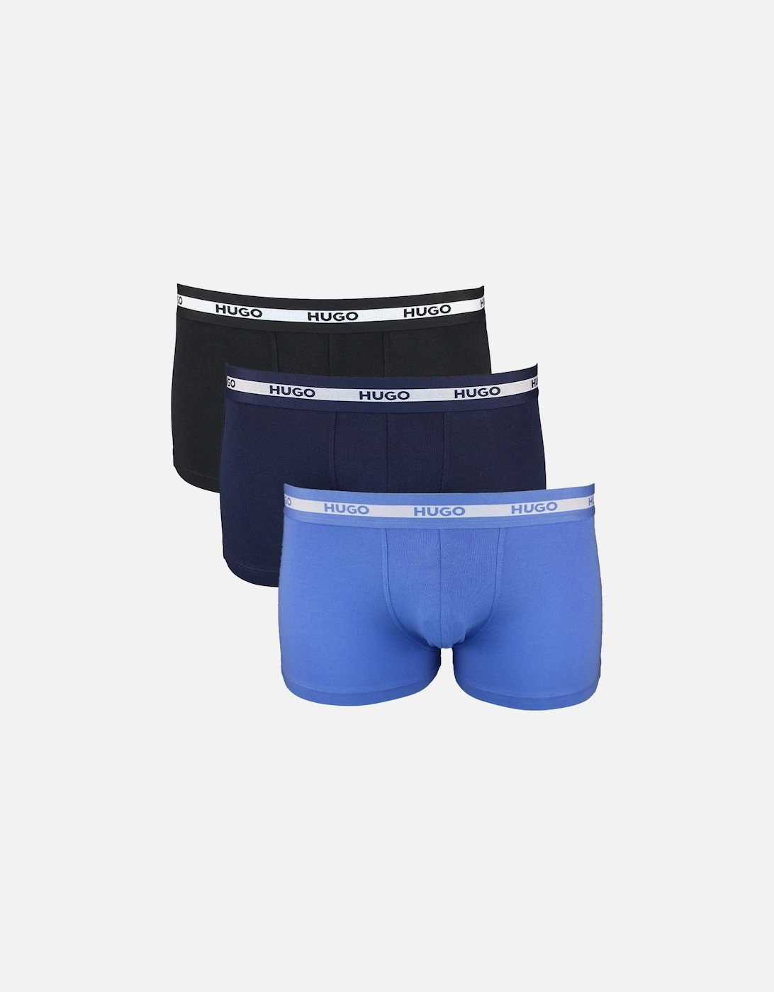 Hugo 3-Pack Planet Boxer Trunks, Black, Navy, Blue, 3 of 2
