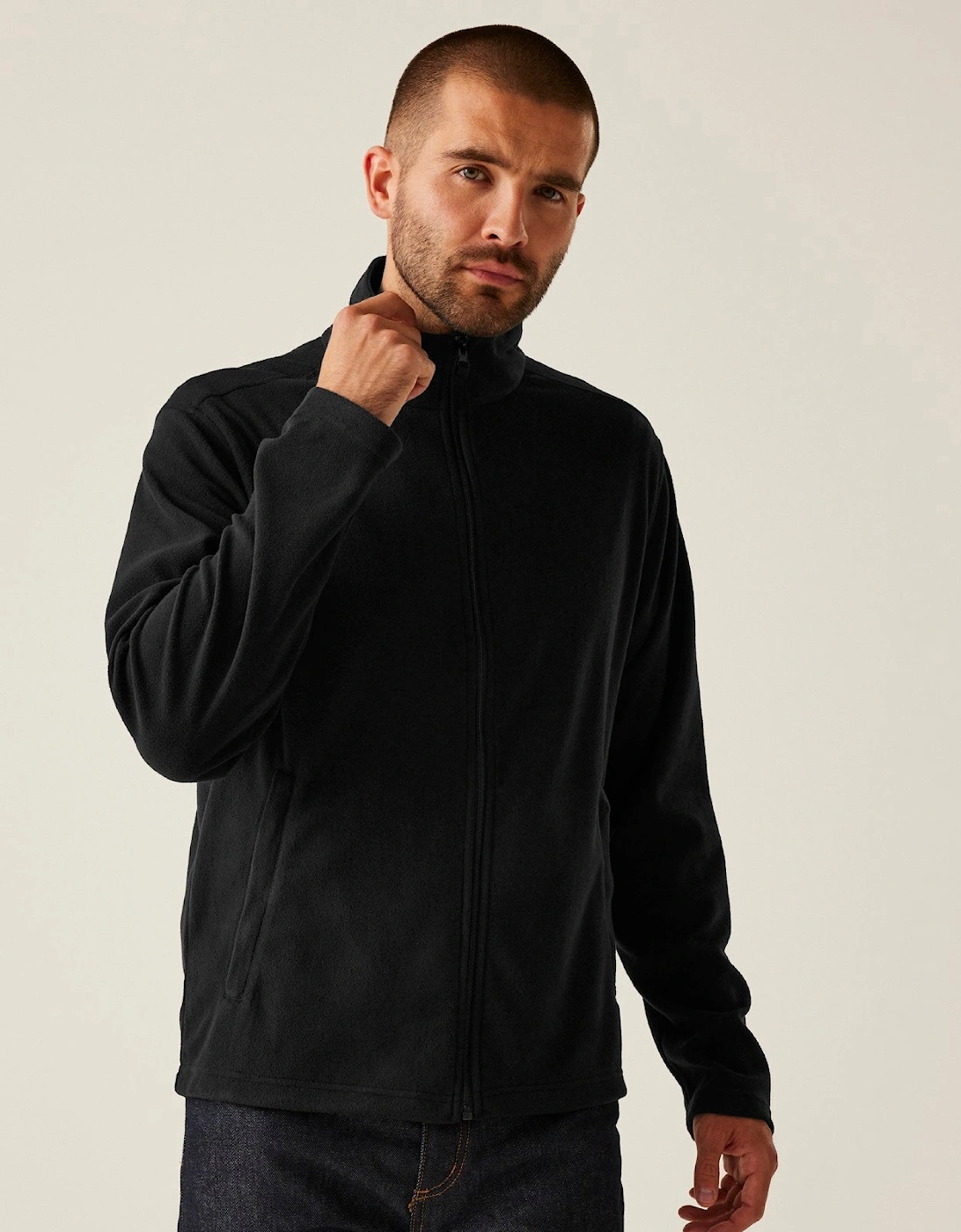 Professional Mens Classic Micro Full Zip Fleece, 2 of 1