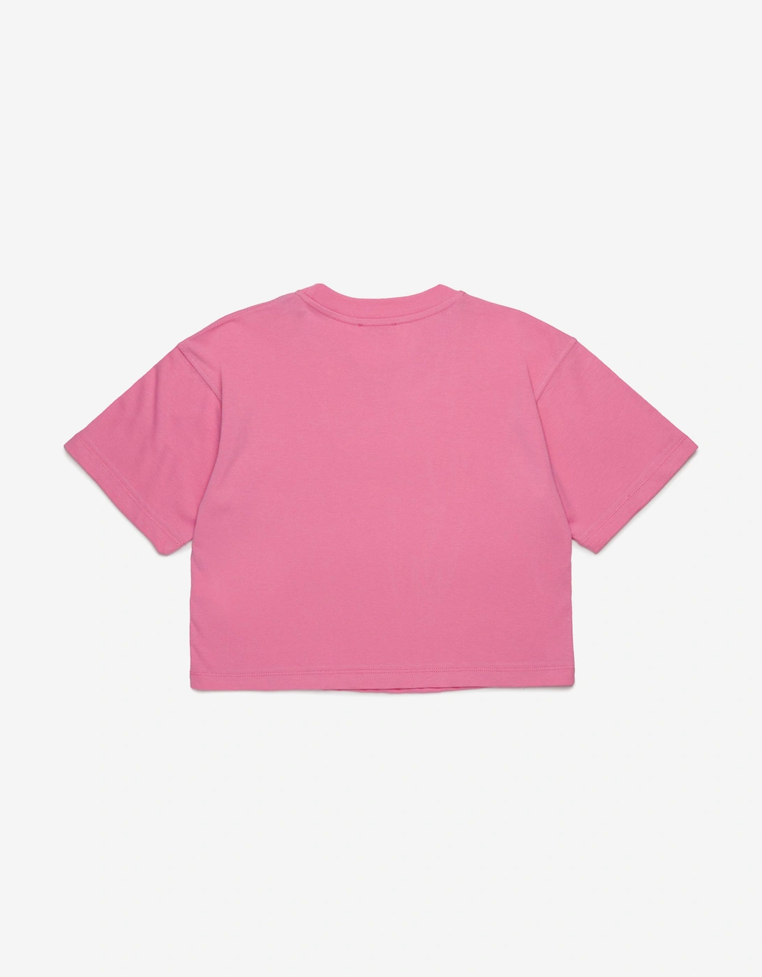 Girls Cropped Logo T-Shirt in Pink