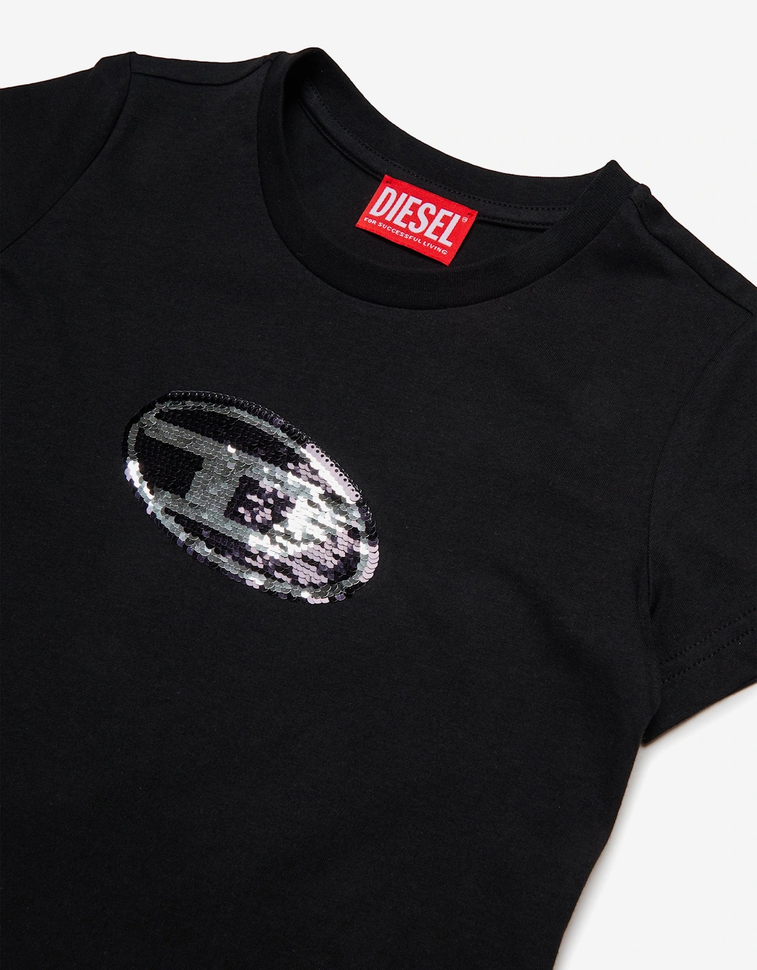 Girls Logo Print T-Shirt in Black