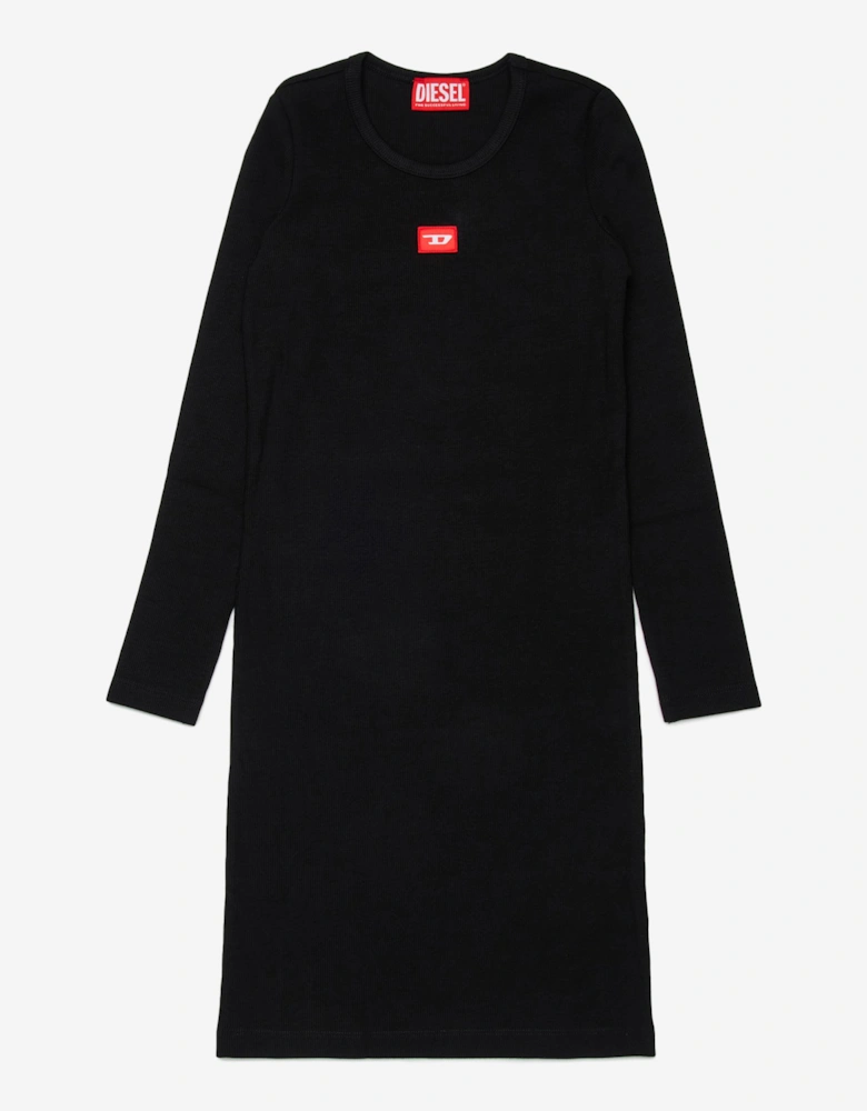 Girls Logo Sweater Dress in Black