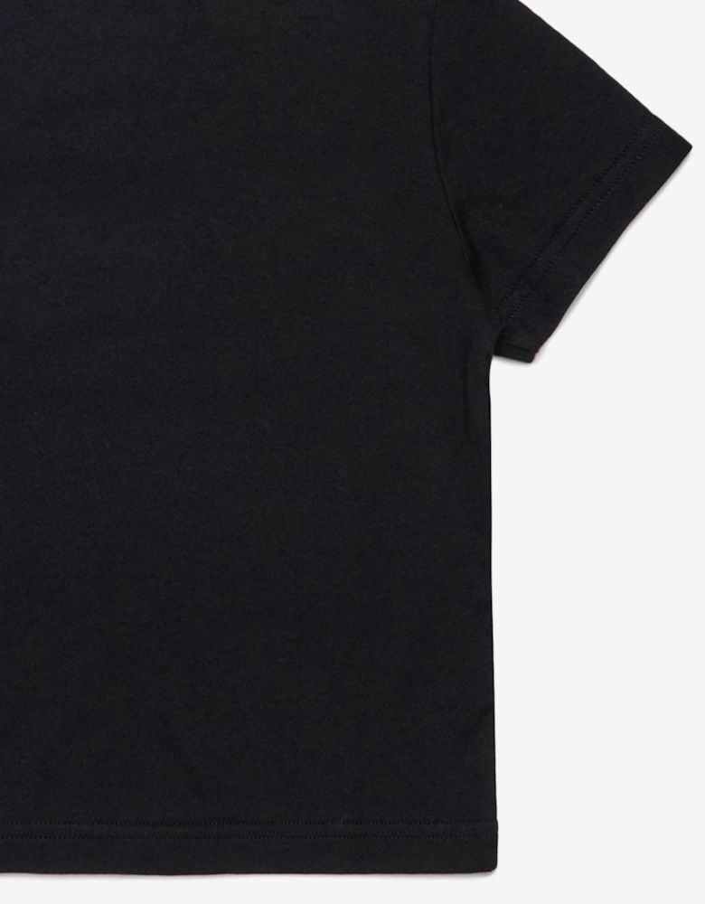 Girls Logo Print T-Shirt in Black