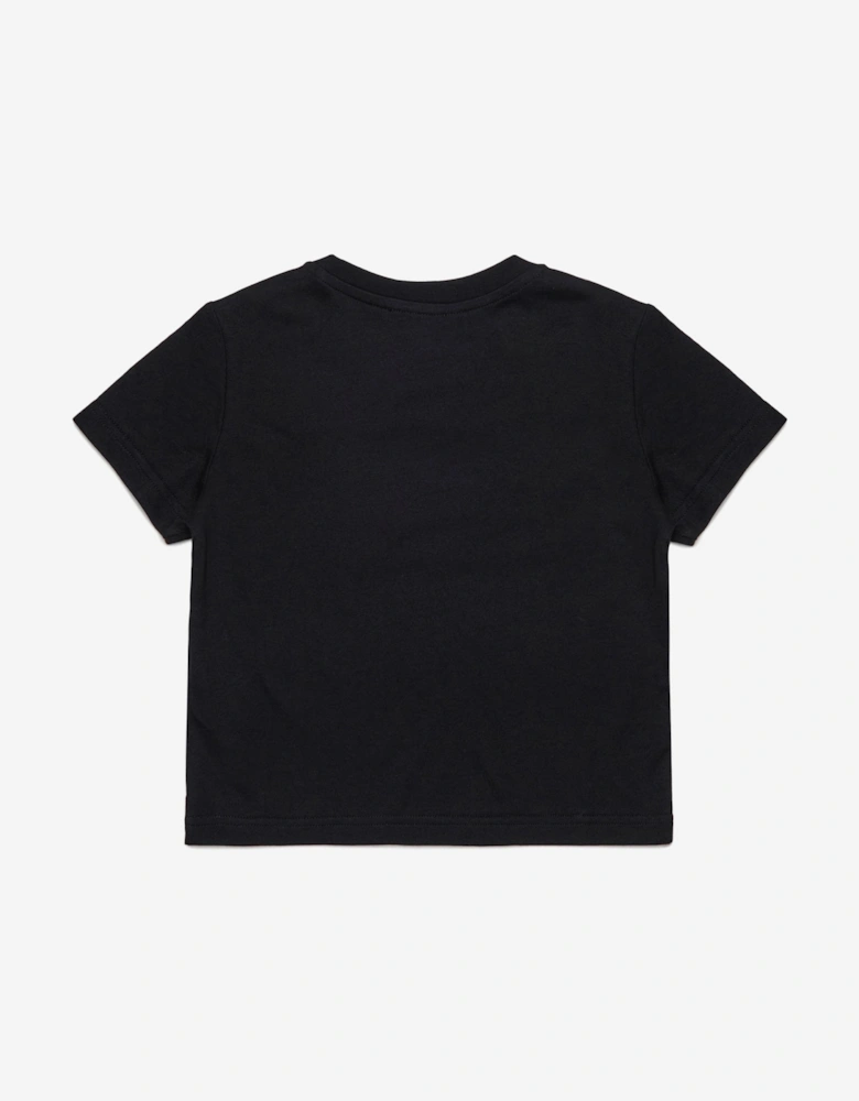 Girls Logo Print T-Shirt in Black