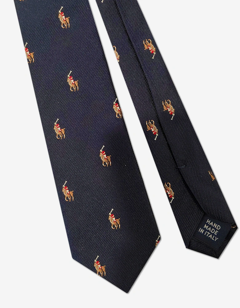Boys Silk Polo Player Tie in Navy