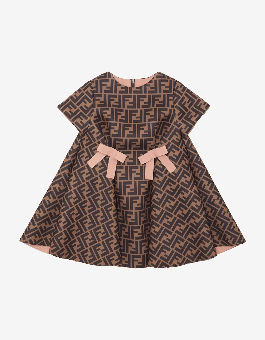 Baby Girls FF Logo Dress in Brown, 5 of 4