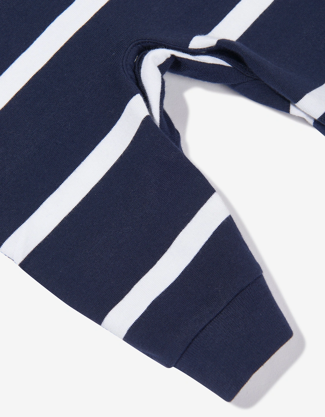 Baby Boys Striped Rugby Romper in Navy